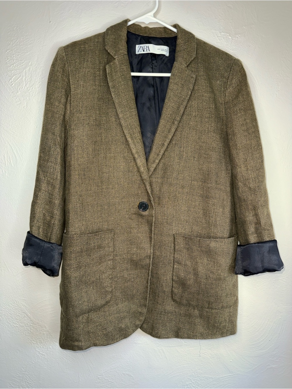 Zara Brown Textured Blazer Women’s Small